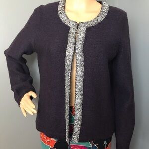 Croft & Barrow 100% Wool Cardigan – NWT, Metallic Ring Stitching